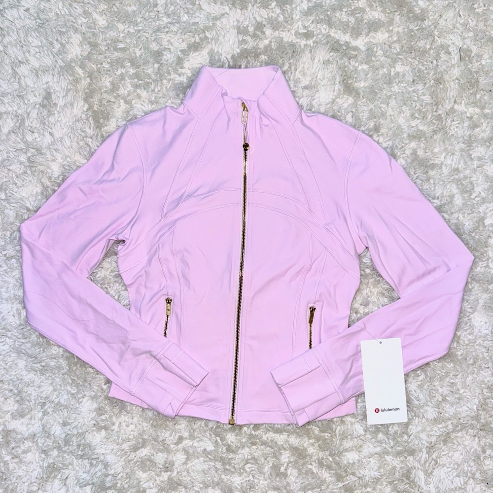 Pink Organza Gold Define Cropped Jacket Nulu Lululemon🩷